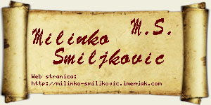 Milinko Smiljković vizit kartica